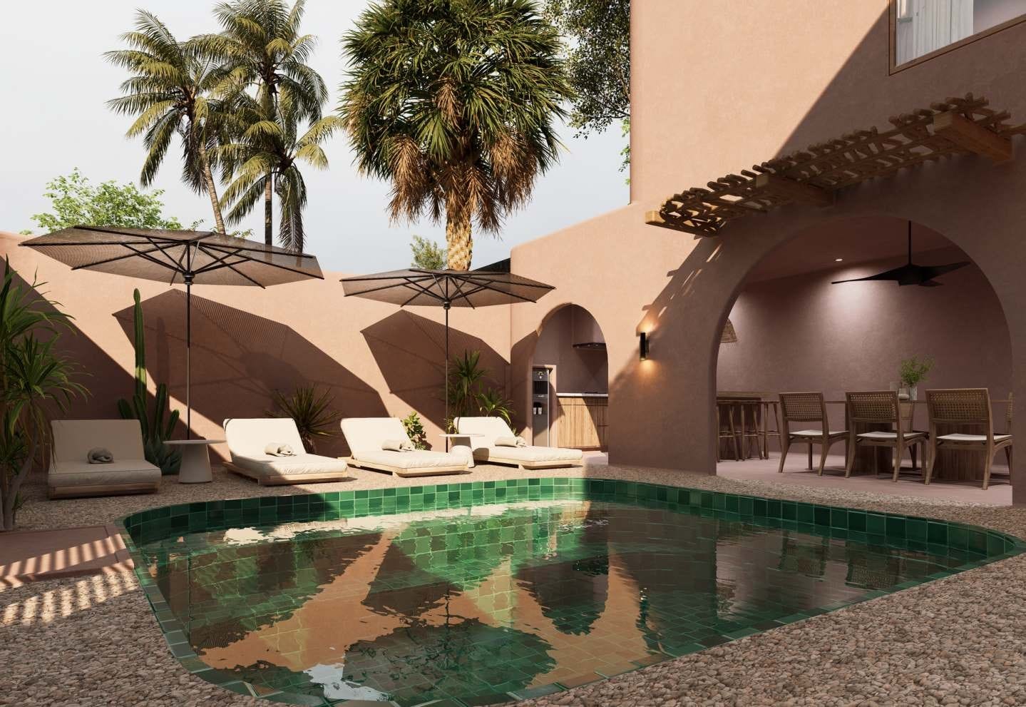 Render: garden villa with private pool